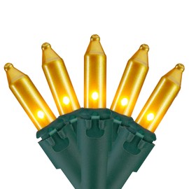 Northlight 100 Opaque Gold Mini Christmas Lights - 34 ft Green Wire