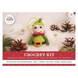 Simply Make Crochet Kit - Elf Kit - Perfect Beginners Crochet Yarn Knitting Set - Ideal Crochet Kits for Beginners Adults with Hook Tool Kit and Wool Yarn for Crochet - Craft Kit