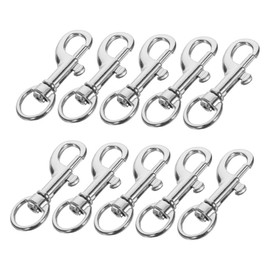 ORFOFE Snap Hook Replacement 10pcs Stainless Snap Hook Heavy Duty Dog Leash Clips Swivel Buckle Metal Clasp Snap Clip Hooks