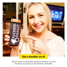 Lit Handlers Slim Can Holder - 12 oz Tall Can Sleeve for Slim Drinks - Neoprene Material Insulated Beverage Cooler & Cover - Reusable Drink Insulator Sleeve for Beach, Lit Louieed