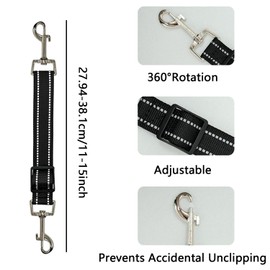 4 Pcs Dog Collar Clips, Reflective Nylon Puppy Collar, Adjustable Pet Collar Harness Connector, Dog Double Ended Backup Clasp Clip, Adjustable Dog Collar Connector, for Dog Puppies