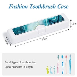 Gerkia Toothbrush Travel Case, Convenient Colorful Pattern Travel Toothbrush Case and Travel Toothbrush Holder, Toothbrush Covers and Toothbrush Holders Travel ，Travel Tongue Scraper Case
