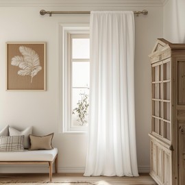 Zeerobee Wood Curtain Rods for Windows 32 to 48, 1 Inch Heavy Duty Drapery Rods with Imitation Wood Grain Leaf Pattern Finials, Indoor/Outdoor Modern Curtain Pole, 32"-48", Dark Brown