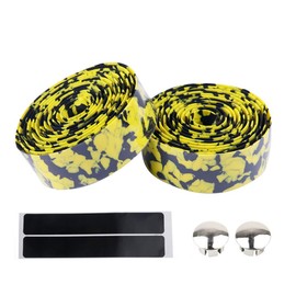 Mantain Bike Handlebar Tape EVA Foam Road Bicycle Handlebar Tape Cycling Handle Wraps Black Yellow Camouflage Series for Road Bike 2 Rolls