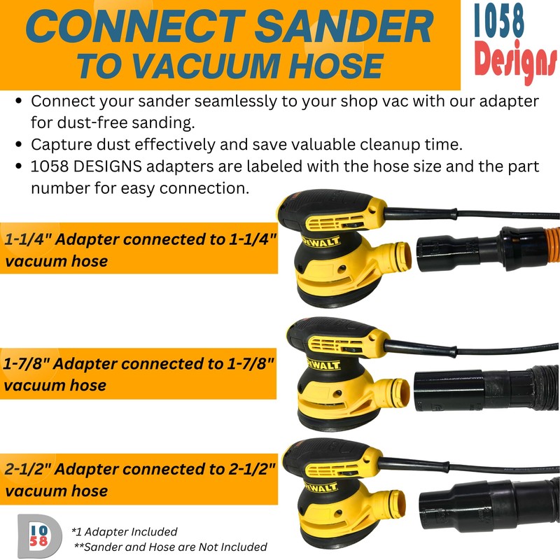 Sander Vacuum Adapter for DeWalt or Craftsman Sanders - Shop