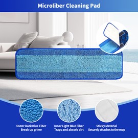 BYOFI 10 Pack Microfiber Cleaning Pads for Bona Family of Mops,Washable & Reusable Mop Pads Refill Replacement Safe for Hardwood and Multi-Surfac Floors Have Super-Absorbent