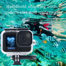 UnisonPet Waterproof Case for Go Pro Hero 13/Hero12 /Hero11 /Hero10 /Hero9 Black, Protective Underwater Diving Housing with Dive Kit Accessories for Hero13/12/11/10/9 Black Action Camera