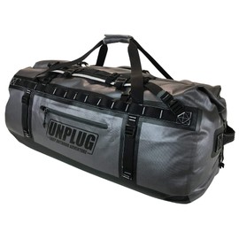 Unplug Ultimate Adventure Bag -1680D Heavy Duty Waterproof Duffel Bag for Boating, Motorcycling, Hunting, Camping, Kayaks or Jet Ski. Gets Gear Through Any Conditions (110L, Storm Grey)