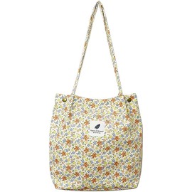 CCAIPU Shoulder Bags for Women- Shopping Bag Made of Corduroy, Shopping bag for women, fashionable, environmentally friendly shopping bag for fashionable shoppers (Small flower)