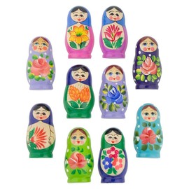 1 x Matryoshka Matryoshka Babushka Matryoshka Magnet 4 cm Height - Wooden Magnet with Unique Design - Wooden Doll Matryoshka Matryoshka