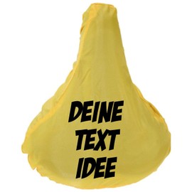 ShirtInStyle Premium Protective Cover Saddle Cover Saddle Protector with Your Desired Text Refined Bicycle Protection Cover Cover Yellow