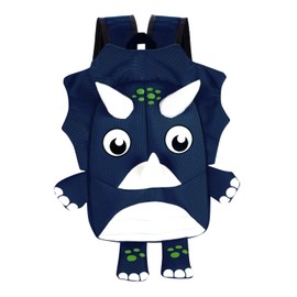 Cute 3D Cartoon Dinosaur Backpack Kids Toddlers Kindergarten School Bag Anti-lost Strap Travel Daypack Rucksack Anti-slip Chest Buckle Preschool Book Bag Zippered Children’s Shoulders Bag for Toy Food