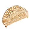 Napkin Holder Electroplating Hollow Iron Pattern Desktop Vertical Gold Metal