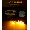 Partsam 50 Pcs 3/4" Amber Side Marker Lights with Connector