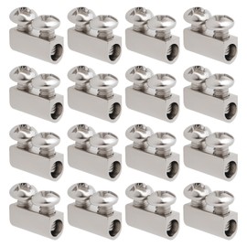 VGOL 50 Packs M3 Double Hole Wire Rope Clamps 10x5mm, Steel Clips with Terminal Screw Cap, Suitable for Wire Rope Clamp 3.0mm Line Hole, Silver