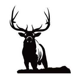 Bull Elk Decal Bull Elk Sticker Bull elk for Truck 7107 by Waterfowldecals (Medium, Black)