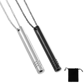 Pack of 2 Smoking Ceasing Chain, Mindfulness Chain, Smokeless Necklace, Smoking Ceasing Aid Necklace, Breath Chain, Necklace Against Anxiety, for Meditation Relaxation Soothing