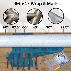 CLPA 1.5" Coping Wing Master: Ultimate Pipefitter and Welding Tool, Precision Pipe Saddle Template, Notcher & Cutting Guide, Ideal for Pipe Fitting - Marking & Coping Pipes from 22.5 to 90 Degrees