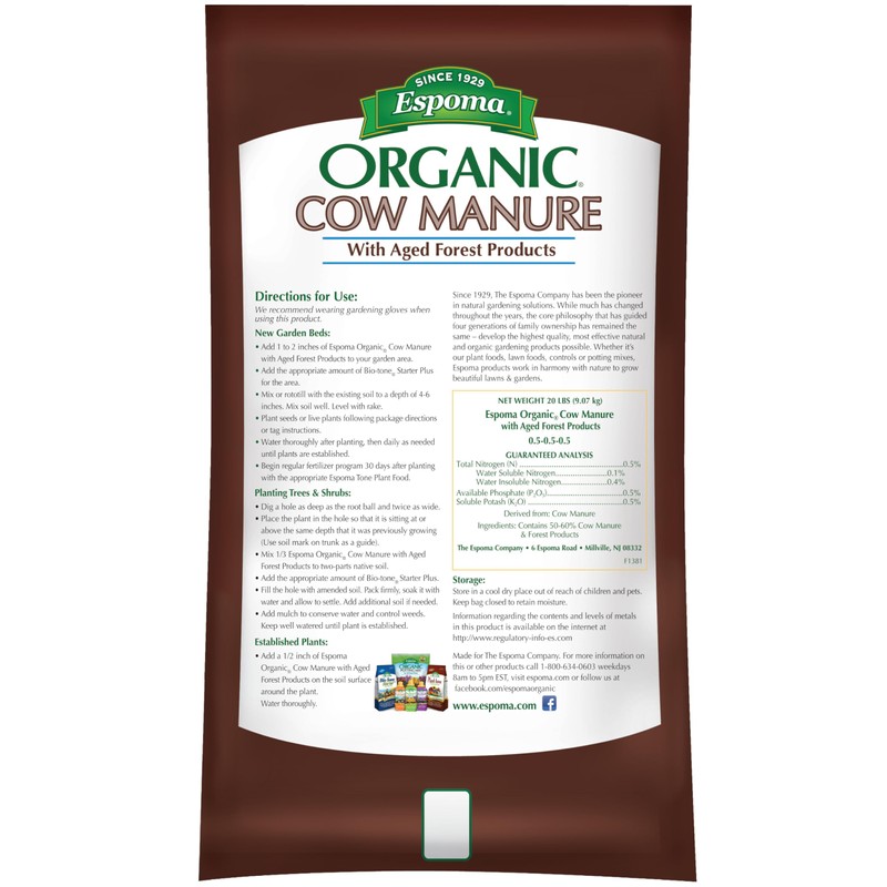 Espoma Organic Cow Manure Compost Blend - 1 Cubic Foot