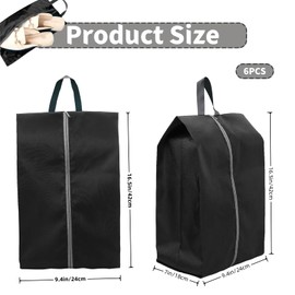 Shoe Bag Set of 6, Waterproof Shoe Bag Travel with Zip for Shoes, Clothes, Travel Accessories, Black, green, blue, travel bag