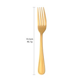 SUNSENGEUR Stainless Steel Kitchen Dinner Forks with Bead Pattern 12-Piece Dinner Fork Set 8.54-inch Stainless Steel Table Forks Classic Flatware Silverware Sets-Gold