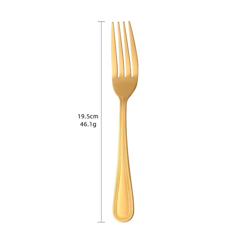 SUNSENGEUR Stainless Steel Kitchen Dinner Forks with Bead Pattern 12-Piece