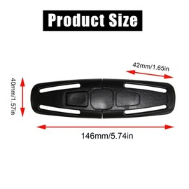 Car Safety Seat Belt Clip，Safety Strap Belt Harness Chest Clip Safe Buckle for Baby ， Car Seat Buckle Side Release Buckles Nylon Belt Clip（Black）