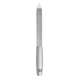 ZWILLING Saphir-Nagelfeile (grob- und feinkörnige Feilenflächen zum Kürzen und Formen, mit Reinigungsspitze), Premium Edition, 90–130 mm, Edelstahl