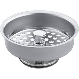 KOHLER K8803-CP Duostrainer Sink Strainer Basket, Removeable Stainless Steel Open/Close Stopper, Tight Seal, Polished Chrome