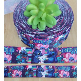 Unbranded 7/8, 1 & 1.5 " (1 YD) Lilo & Stitch Grosgrain Ribbon Scrump Valentine Hair Bow - 1.5 inch