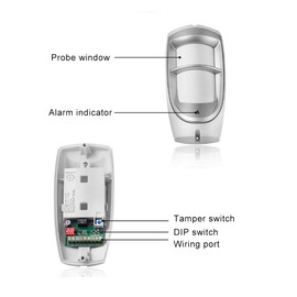 Wired Passive Infrared Motion Sensor, Motion Sensor Alarm 110?Detection Angle Double Beam Infrared Immune Security Burglar Alarm System for Indoor Outdoor