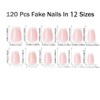 120 Pcs White French Tip Press on Nails Short Coffin