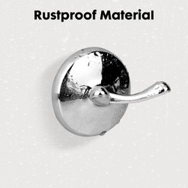 Ntipox Polished Chrome Towel Hooks Antique, 2 Pack Coat Robe Hook Heavy Duty Bathroom Double Hook Wall Mounted, Hand Towel Hooks for Kitchen