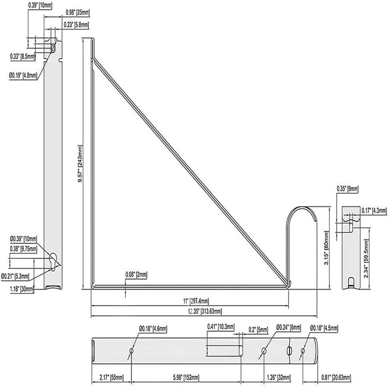 HOME MASTER HARDWARE Heavy Duty Closet Shelf Rod Brackets Supports