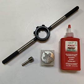 Stellis Inc M14X1 RH Barrel Threading Kit - #5 Die Handle, Die, TAT & Cutting Oil (7mm or .284)