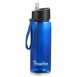 Proofee, Outdoor Water Filter Bottle with Straw, It Removes Bacteria and Protozoa. Great For Hiking, Running, Camping, Outdoor Sports and Emergency Preparedness, Comes With Built in Compass