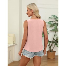 Blooming Jelly Womens Summer Tank Top Sleeveless Business Casual Outfits 2025 Spring Trendy Work Blouse (L, Light Pink)