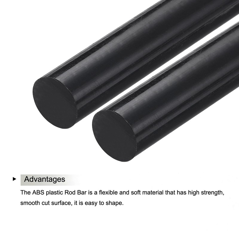 MECCANIXITY ABS Plastic Rod Round Solid Bar 10 mm x