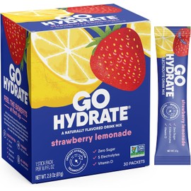 GoHydrate Paquetes De Polvos De Hidratación Instantánea - Mezcla De Bebida Con Electrolitos Bajos En Sodio - Apoyo Natural A La Hidratación, Bebida En Polvo Con Sabor A Electrolitos Sin Azúcar Y Vitam