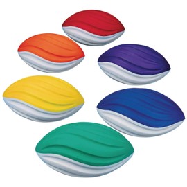 S&S Worldwide Spectrum 5" Spiral Foam Football Set (Set of 6)