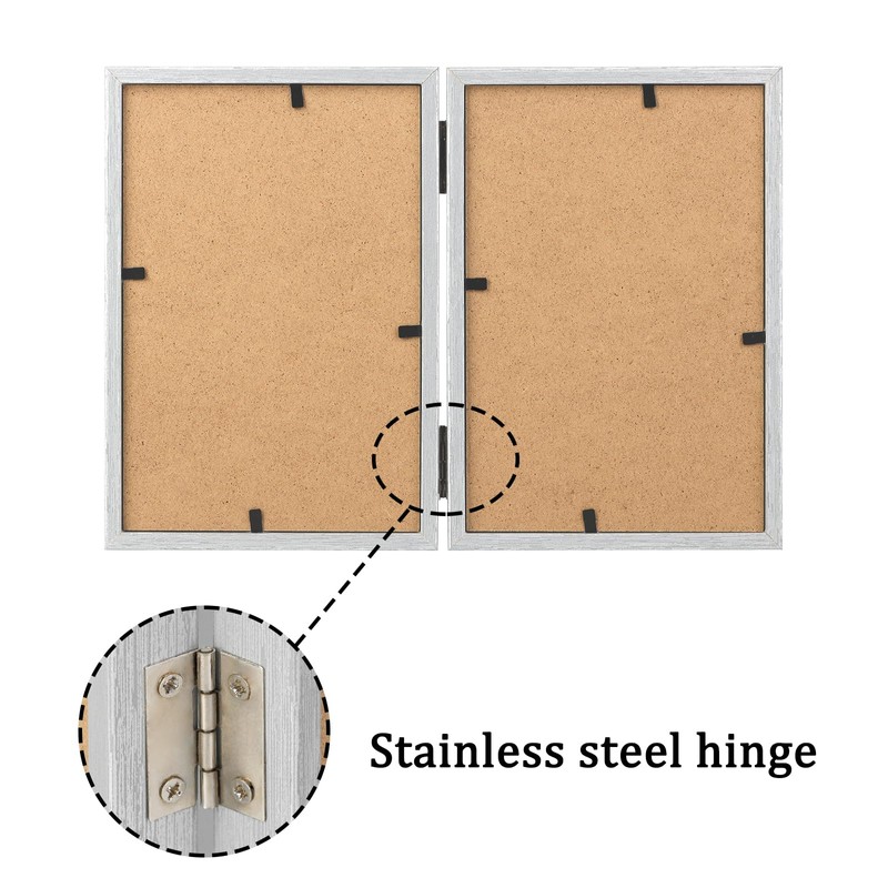 ORIVAN 4x6 Double Picture Frames Hinged Folding Photo Frames Vertical