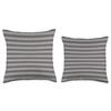 Classic Ash Gray Cabana Tent Stripe Throw Pillow