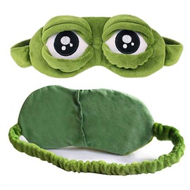 Binnan Eye Mask Sleep Cartoon Creative Eye Cover Soft 3D Travel Sleeping Mask with Elastic Band, Green