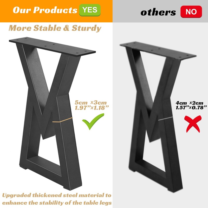 Rioychan 16 '' Metal Bench Legs, Desk and Coffee Table
