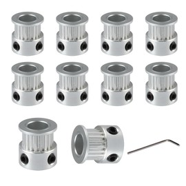 BZ 3D GT2 Pulley 20 Teeth 8mm bore 6mm Width 20T Timing Belt Pulley Wheel Aluminum for 3D Printer - Set of 10
