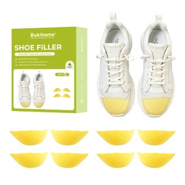 Bukihome Shoe Filler - Shoe Filler Insert for Loose Shoes - 4 Pairs Toe Inserts for Shoes Too Big, Boots Size Reducer Make Fit, Yellow, M