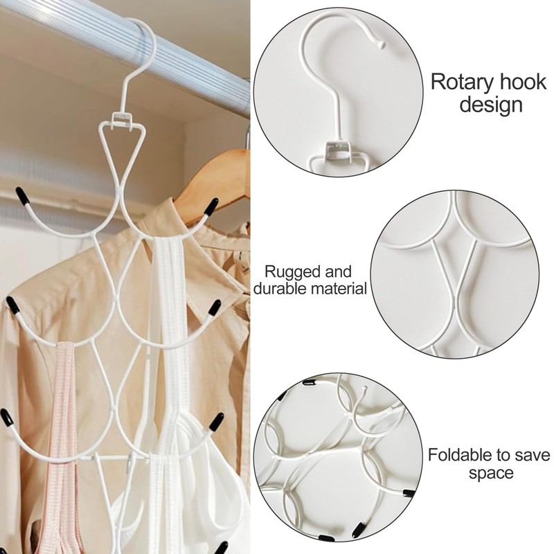 1 Pack Scarf Holder with 12 Compartments, Scarf Hangers, Scarf