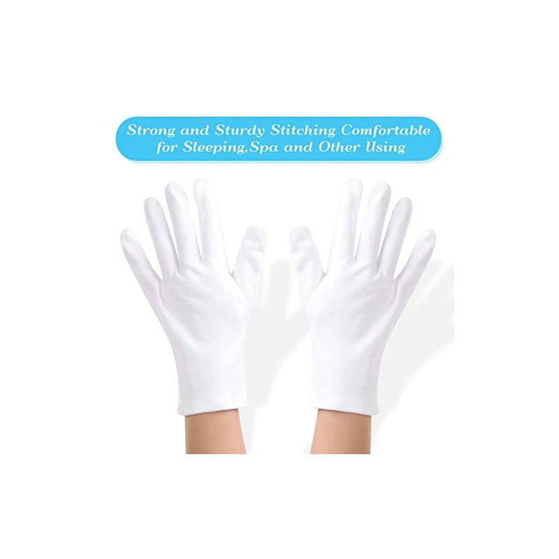 Paxcoo 6 pares de guantes de algodón blancos XL para