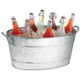 Benzara AMC0001 Beverage Tub with Handles, Gray