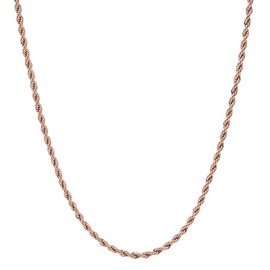GLD Rope Chain Necklace for Men and Women - 14K 4MM Rose Gold - 16”